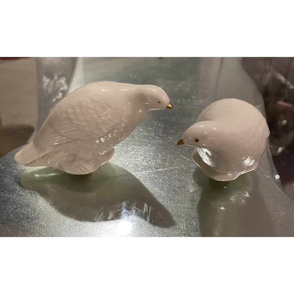 Lenox Quail / Dove Porcelain Salt & Pepper Shakers, Gamebirds Gold Beak, Figural